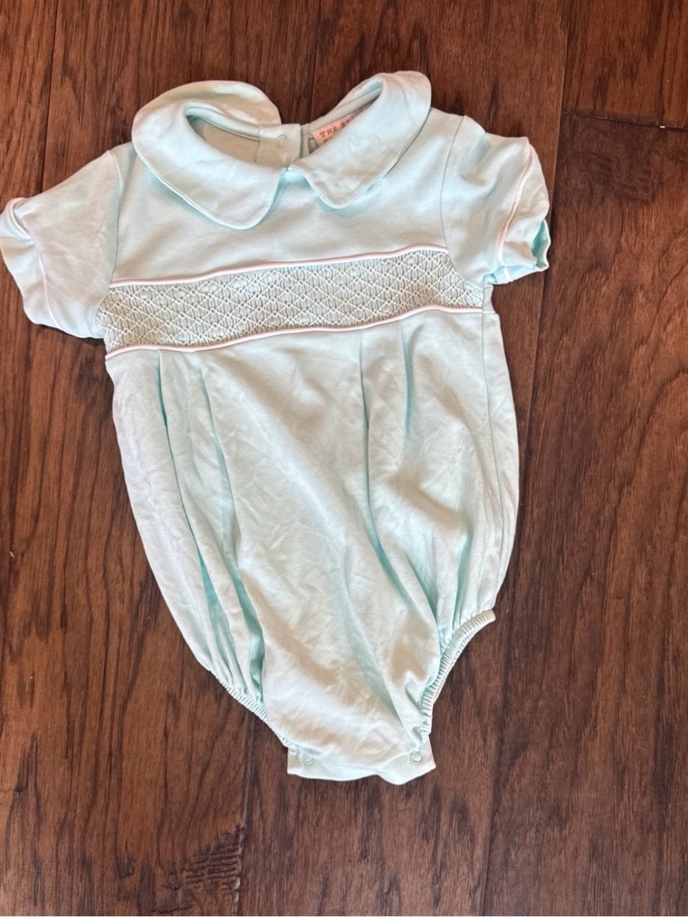 Smocked Bradford Bubble - Edisto Egg Blue with Worth Avenue White